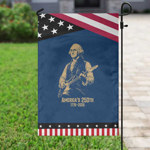 America's 250th George Washington Rock Star Patriotic Garden Flag Funny Electric Guitar Player Vintage 1776 to 2026 Semiquincentennial