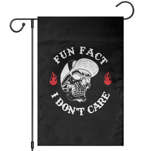 Fun Fact I Dont Care Skull Garden Flag Edgy Sarcastic Attitude TS02 Black Print Your Wear