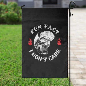 Fun Fact I Dont Care Skull Garden Flag Edgy Sarcastic Attitude TS02 Print Your Wear
