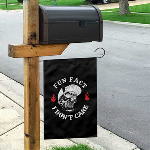 Fun Fact I Dont Care Skull Garden Flag Edgy Sarcastic Attitude TS02 Print Your Wear