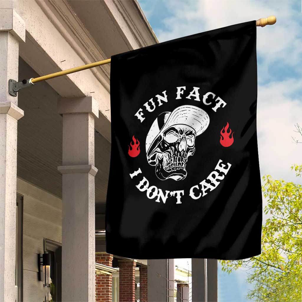Fun Fact I Dont Care Skull Garden Flag Edgy Sarcastic Attitude TS02 Print Your Wear