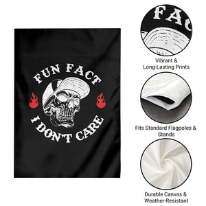 Fun Fact I Dont Care Skull Garden Flag Edgy Sarcastic Attitude TS02 Print Your Wear