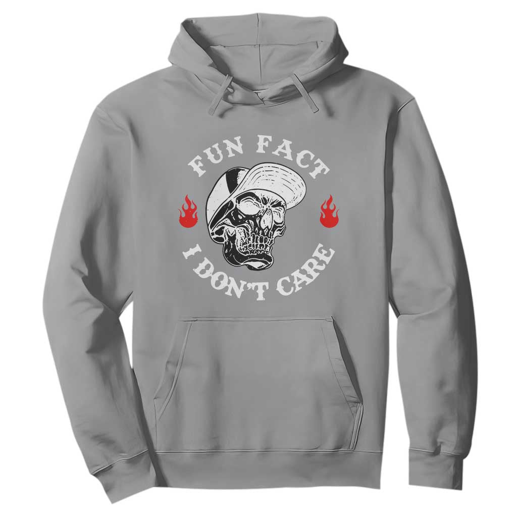 Fun Fact I Dont Care Skull Hoodie Edgy Sarcastic Attitude TS02 Sport Gray Print Your Wear