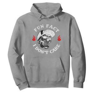 Fun Fact I Dont Care Skull Hoodie Edgy Sarcastic Attitude TS02 Sport Gray Print Your Wear