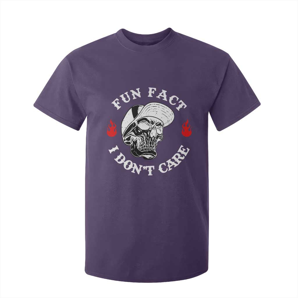 Fun Fact I Dont Care Skull T Shirt For Kid Edgy Sarcastic Attitude TS02 Purple Print Your Wear