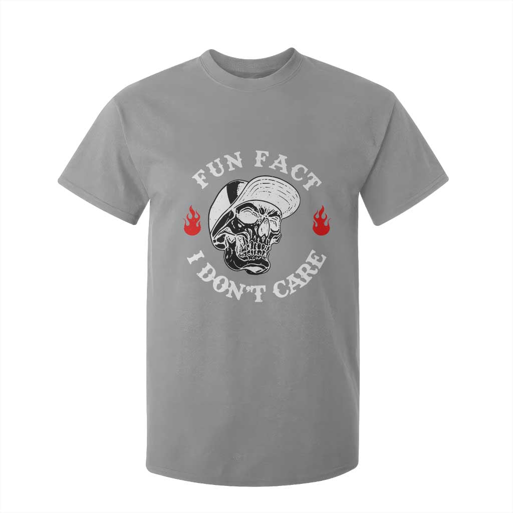 Fun Fact I Dont Care Skull T Shirt For Kid Edgy Sarcastic Attitude TS02 Sport Gray Print Your Wear