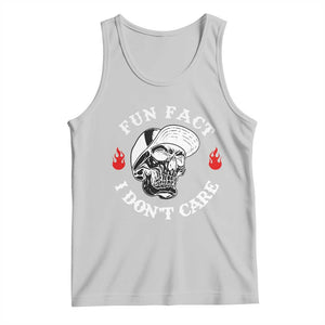Fun Fact I Dont Care Skull Tank Top Edgy Sarcastic Attitude TS02 Ash Print Your Wear