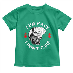Fun Fact I Dont Care Skull Toddler T Shirt Edgy Sarcastic Attitude TS02 Irish Green Print Your Wear
