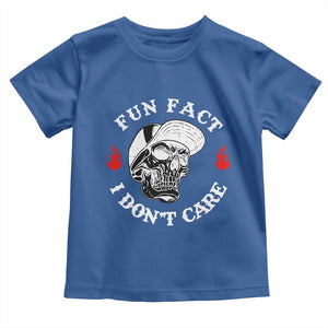 Fun Fact I Dont Care Skull Toddler T Shirt Edgy Sarcastic Attitude TS02 Royal Blue Print Your Wear