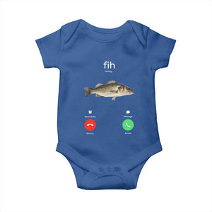 Fih Calling Funny Fish Baby Onesie Fishing Lover Hilarious Phone Call Parody TS02 Royal Blue Print Your Wear