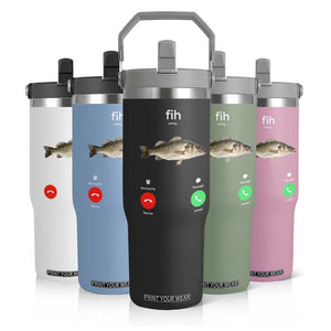 Fih Calling Funny Fish Flip Straw Tumbler Fishing Lover Hilarious Phone Call Parody TS02 Print Your Wear