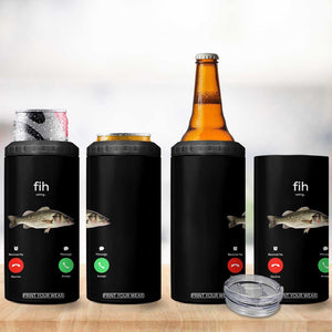 Fih Calling Funny Fish 4 in 1 Can Cooler Tumbler Fishing Lover Hilarious Phone Call Parody TS02 Print Your Wear