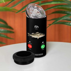 Fih Calling Funny Fish 4 in 1 Can Cooler Tumbler Fishing Lover Hilarious Phone Call Parody TS02 Print Your Wear