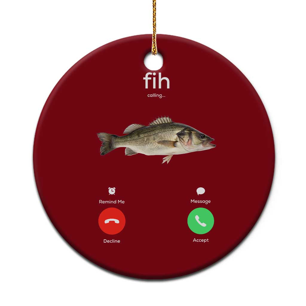 Fih Calling Funny Fish Ceramic Ornament Fishing Lover Hilarious Phone Call Parody TS02 1pc Red Print Your Wear