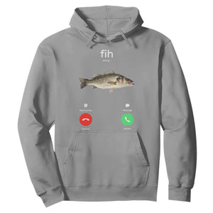Fih Calling Funny Fish Hoodie Fishing Lover Hilarious Phone Call Parody TS02 Sport Gray Print Your Wear