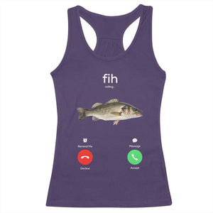 Fih Calling Funny Fish Racerback Tank Top Fishing Lover Hilarious Phone Call Parody TS02 Purple Print Your Wear