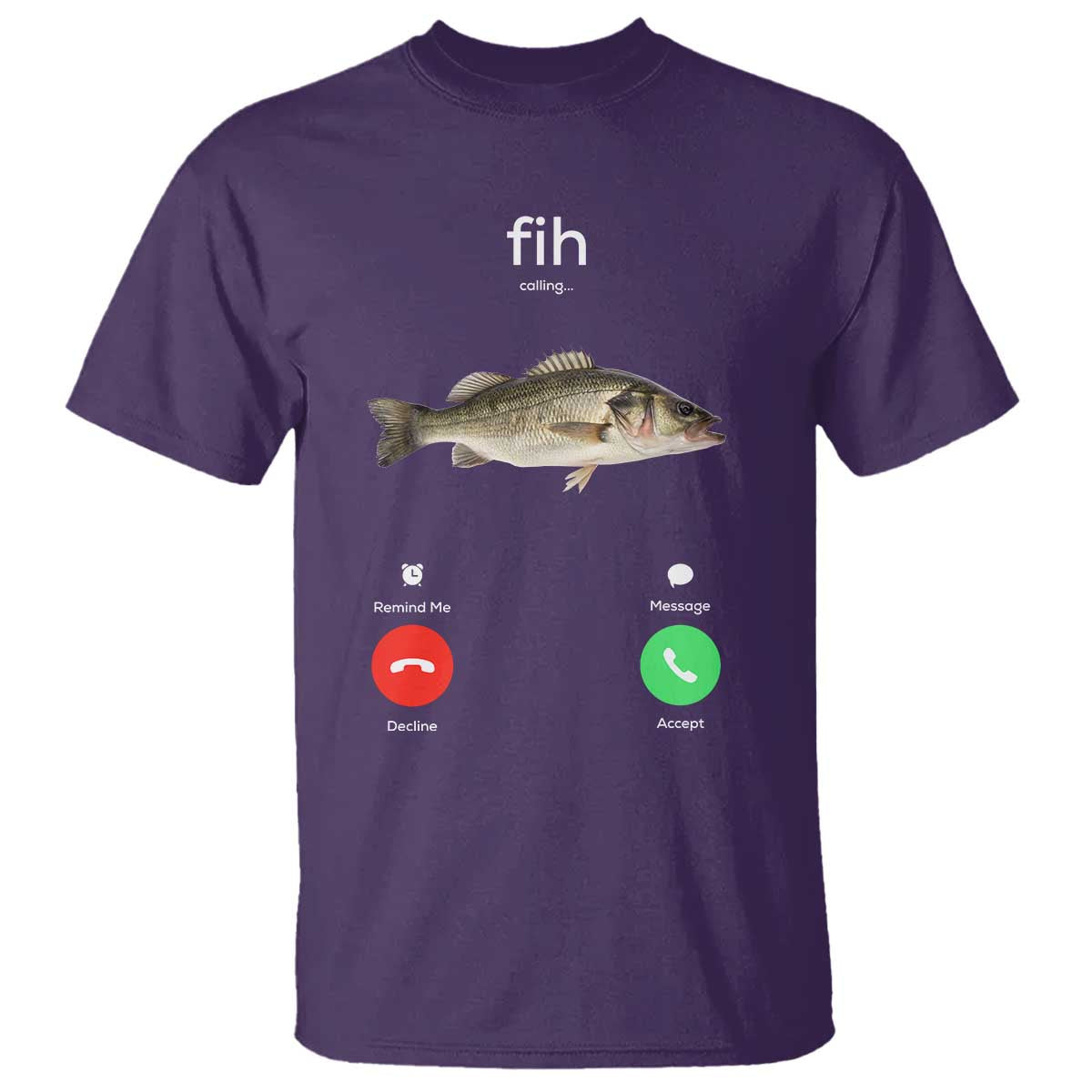 Fih Calling Funny Fish T Shirt Fishing Lover Hilarious Phone Call Parody TS02 Purple Print Your Wear