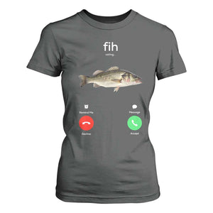 Fih Calling Funny Fish T Shirt For Women Fishing Lover Hilarious Phone Call Parody TS02 Dark Heather Print Your Wear
