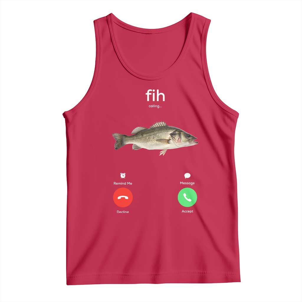 Fih Calling Funny Fish Tank Top Fishing Lover Hilarious Phone Call Parody TS02 Red Print Your Wear
