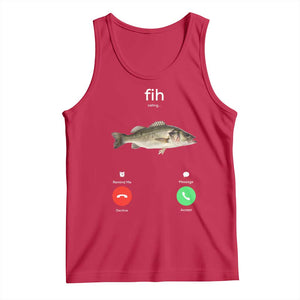 Fih Calling Funny Fish Tank Top Fishing Lover Hilarious Phone Call Parody TS02 Red Print Your Wear