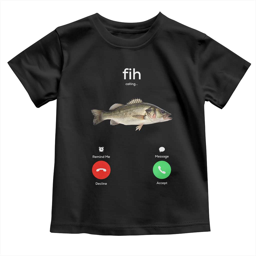 Fih Calling Funny Fish Toddler T Shirt Fishing Lover Hilarious Phone Call Parody TS02 Black Print Your Wear