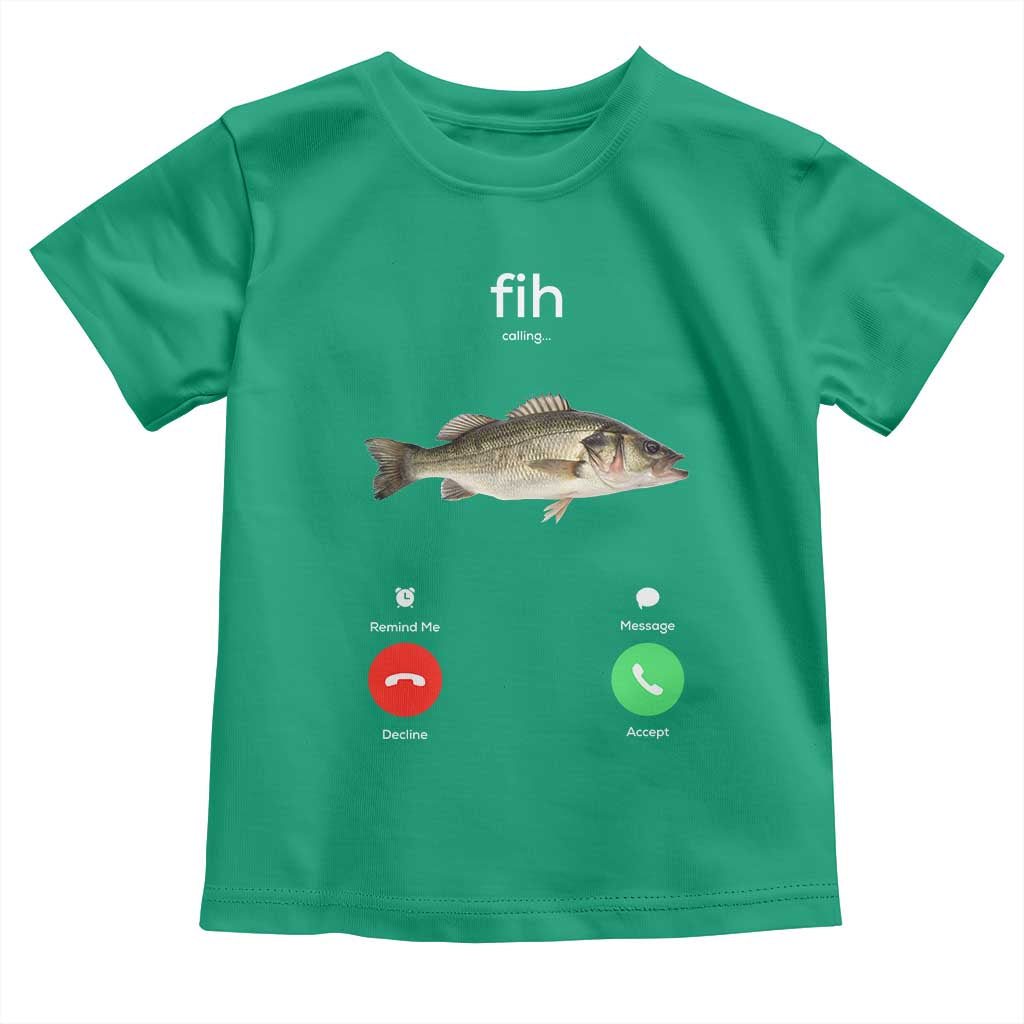 Fih Calling Funny Fish Toddler T Shirt Fishing Lover Hilarious Phone Call Parody TS02 Irish Green Print Your Wear