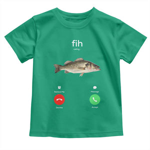 Fih Calling Funny Fish Toddler T Shirt Fishing Lover Hilarious Phone Call Parody TS02 Irish Green Print Your Wear