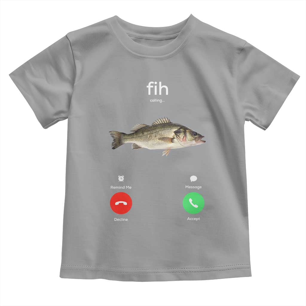 Fih Calling Funny Fish Toddler T Shirt Fishing Lover Hilarious Phone Call Parody TS02 Sport Gray Print Your Wear