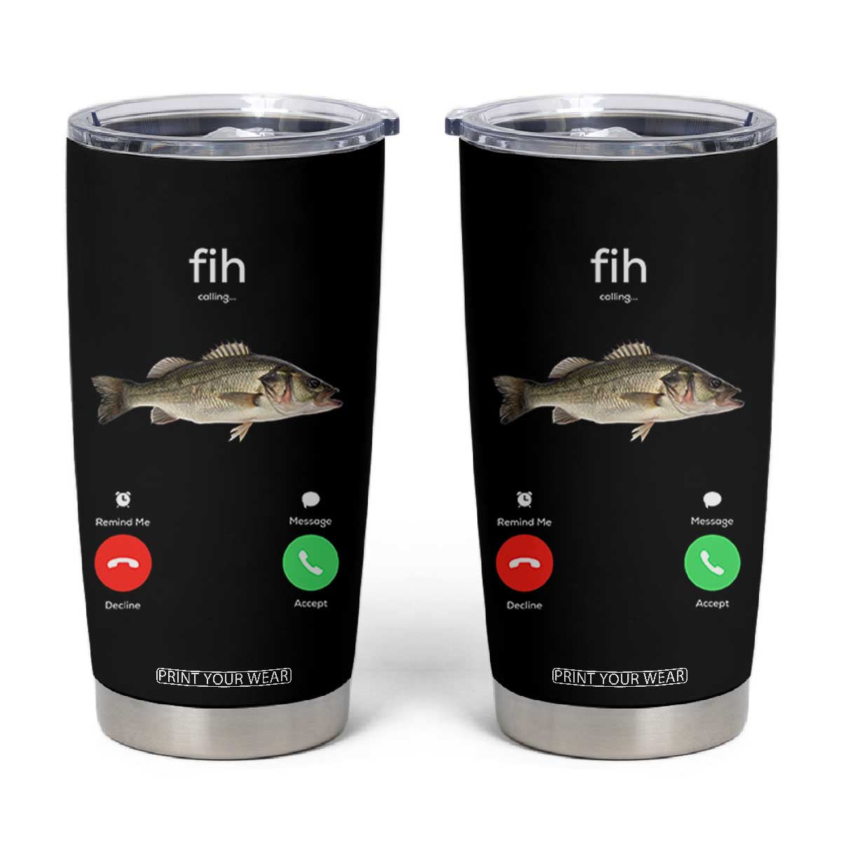 Fih Calling Funny Fish Tumbler Cup Fishing Lover Hilarious Phone Call Parody TS02 Black Print Your Wear