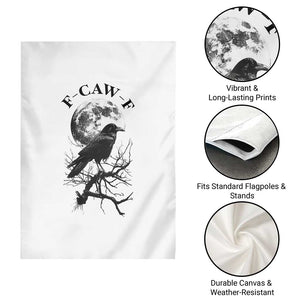 Funny Crow F Caw F Garden Flag Gothic Raven and Moon TS02 Print Your Wear