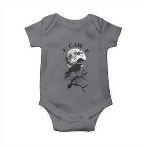 Funny Crow F Caw F Baby Onesie Gothic Raven and Moon TS02 Charcoal Print Your Wear