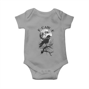 Funny Crow F Caw F Baby Onesie Gothic Raven and Moon TS02 Sport Gray Print Your Wear