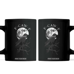 Funny Crow Fcawf Coffee Mug Gothic Raven and Moon TS02 Black Print Your Wear