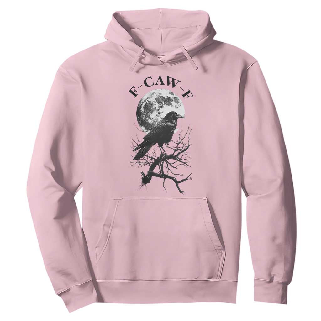 Funny Crow F Caw F Hoodie Gothic Raven and Moon TS02 Light Pink Print Your Wear
