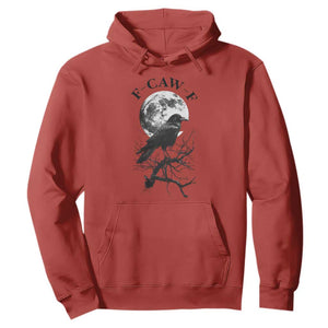 Funny Crow F Caw F Hoodie Gothic Raven and Moon TS02 Red Print Your Wear