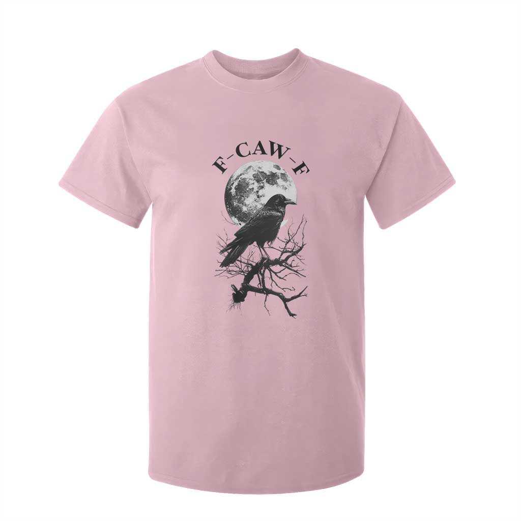 Funny Crow F Caw F T Shirt For Kid Gothic Raven and Moon TS02 Light Pink Print Your Wear