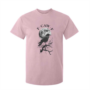 Funny Crow F Caw F T Shirt For Kid Gothic Raven and Moon TS02 Light Pink Print Your Wear