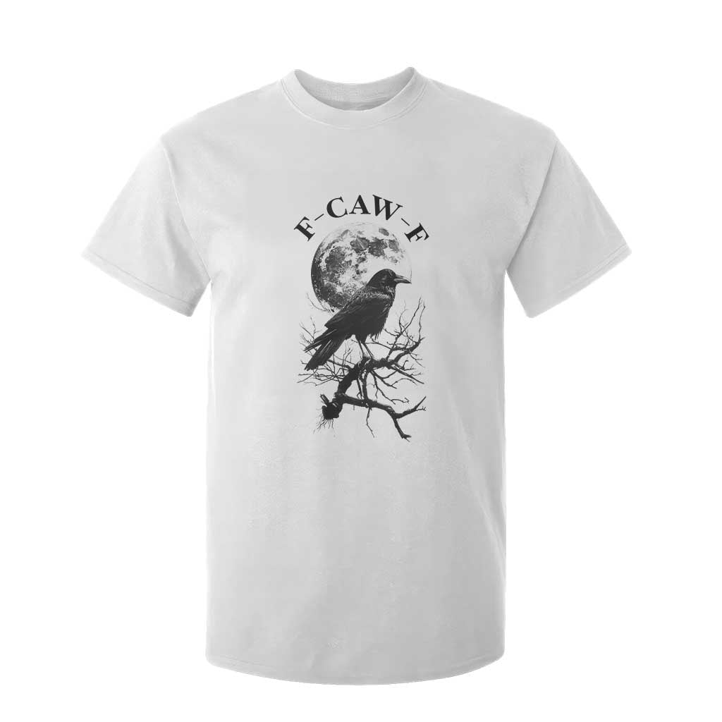 Funny Crow F Caw F T Shirt For Kid Gothic Raven and Moon TS02 White Print Your Wear
