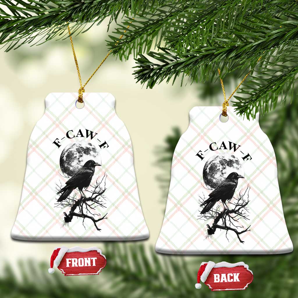 Funny Crow F Caw F Ceramic Ornament Gothic Raven and Moon TS02 Print Your Wear