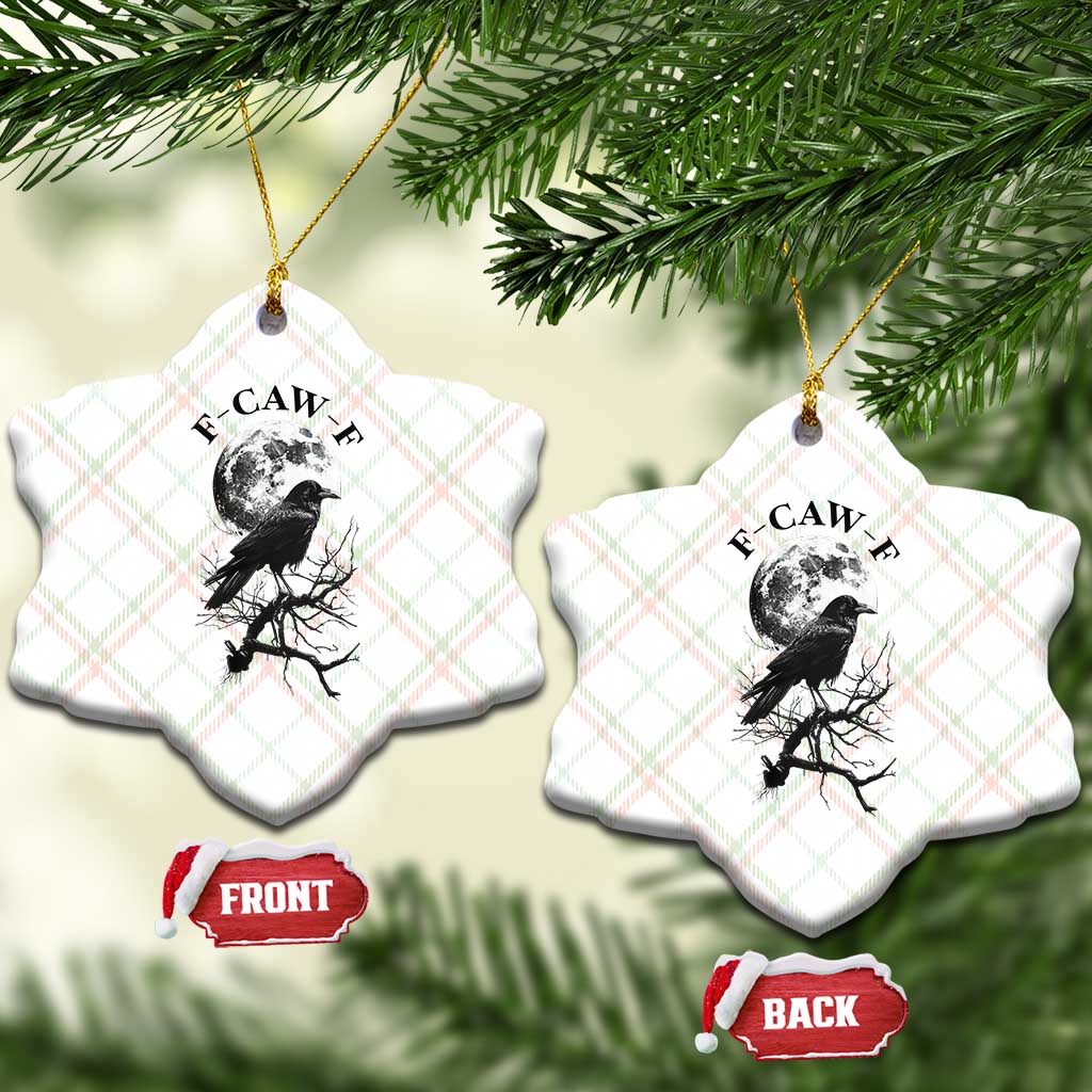 Funny Crow F Caw F Ceramic Ornament Gothic Raven and Moon TS02 Print Your Wear