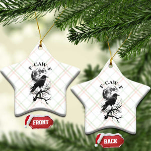 Funny Crow F Caw F Ceramic Ornament Gothic Raven and Moon TS02 Print Your Wear