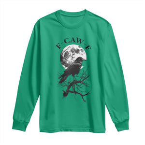 Funny Crow F Caw F Long Sleeve Shirt Gothic Raven and Moon TS02 Irish Green Print Your Wear