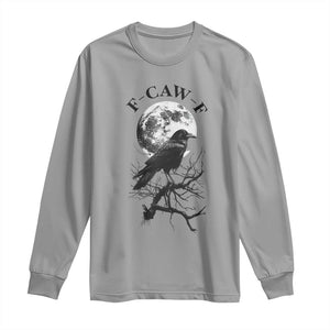 Funny Crow F Caw F Long Sleeve Shirt Gothic Raven and Moon TS02 Sport Gray Print Your Wear