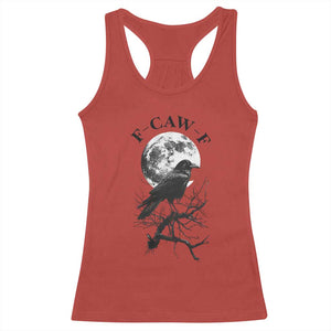 Funny Crow F Caw F Racerback Tank Top Gothic Raven and Moon TS02 Red Print Your Wear