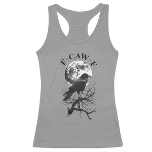 Funny Crow F Caw F Racerback Tank Top Gothic Raven and Moon TS02 Sport Gray Print Your Wear