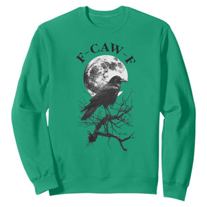 Funny Crow F Caw F Sweatshirt Gothic Raven and Moon TS02 Irish Green Print Your Wear