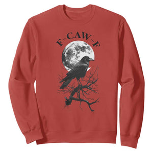 Funny Crow F Caw F Sweatshirt Gothic Raven and Moon TS02 Red Print Your Wear