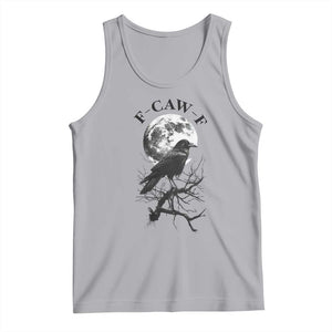 Funny Crow F Caw F Tank Top Gothic Raven and Moon TS02 Athletic Heather Print Your Wear