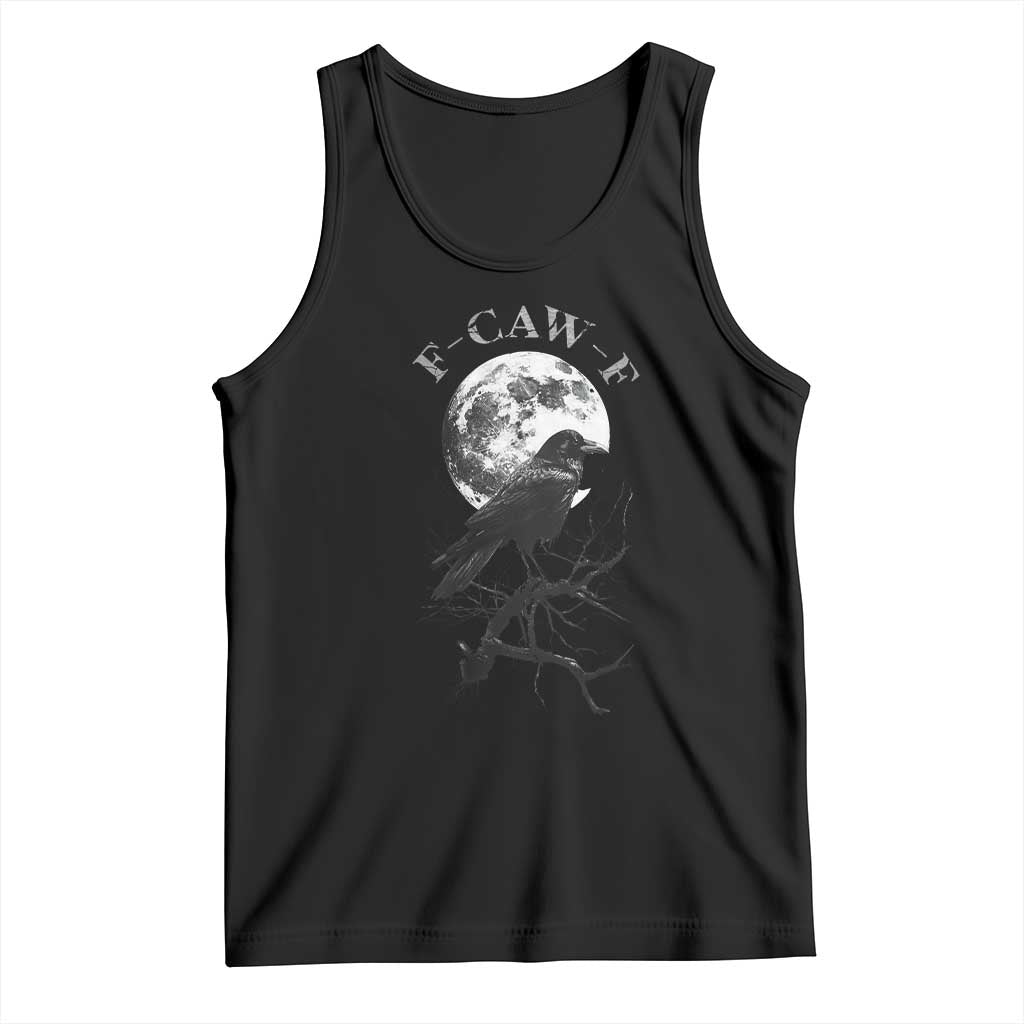 Funny Crow Fcawf Tank Top Gothic Raven and Moon TS02 Black Print Your Wear