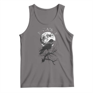 Funny Crow Fcawf Tank Top Gothic Raven and Moon TS02 Deep Heather Print Your Wear